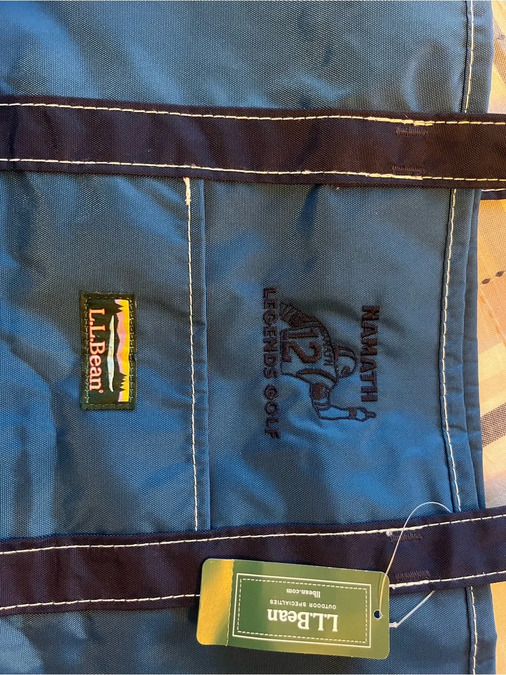 Vintage L.L. Bean Blue Canvas Tote Bag - Joe Namath Men's Carryall